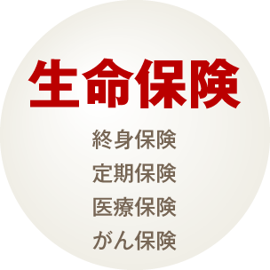 生命保険（終身保険・定期保険・医療保険・がん保険他）